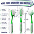 Dish Brush Set of 4 with Bottle Water Brush, Scrub Brush and Scrubber Brush - Kitchen Scrub Brushes Ergonomic Non Slip Long Handle for Cleaning Cl...