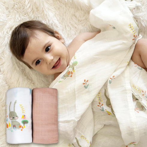 Muslin Swaddle Blankets,Newborn Essential Must Haves. pre-washed for zero shrinkage. Generously sized & soft for baby comfort. perfect for breastf...