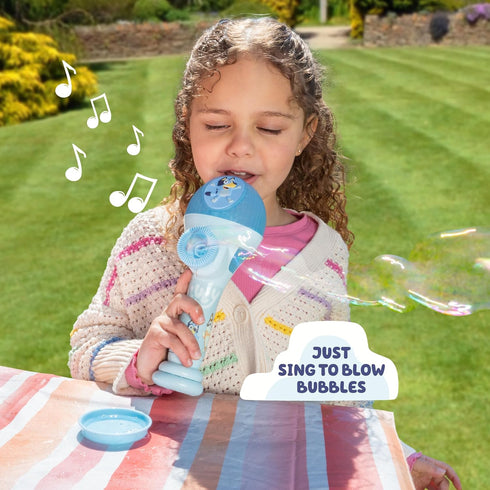 BLUEY DANCE MODE Bubble Machine and Toy Microphone | Bluey Toy for Baby, Toddlers and Kids | includes Bubble Solution...