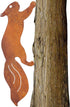 CREATCABIN Metal Rusty Running Squirrel to Screw in Wood Rust Silhouette Squirrel Decor Art Ornament Exquisite Animal Sculpture Tree Stake Decorat...