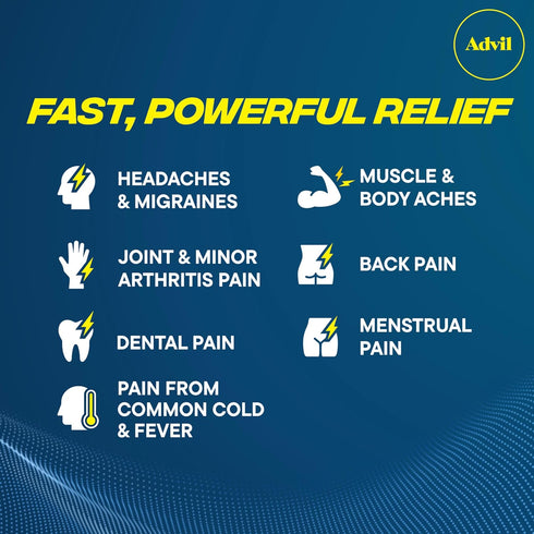Advil Pain Reliever and Fever Reducer, Pain Relief Medicine with Ibuprofen 200mg for Headache, Backache, Menstrual Pain and Joint Pain Relief - 30...