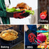 Oven Gloves Grill Gloves, 1472? Heat Proof Non-Slip Grill Oven Gloves with Fingers, Men & Women BBQ Accessories for Cooking, Barbecuing, Baking, K...