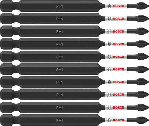 BOSCH ITPH135B 10-Pack 3-1/2 In. Phillips #1 Impact Tough Screwdriving Power Bits...