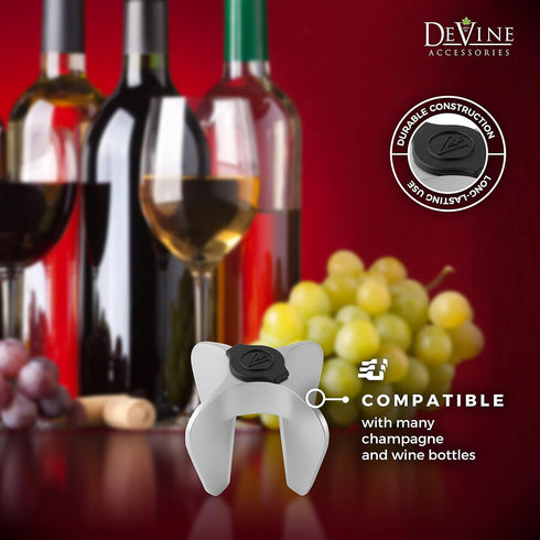 DeVine - Champagne Bottle Opener - Sparkling Wine Cork Remover – Easy Ergonomic Twist Design - Solid and Durable Stainless Steel Construction – by...