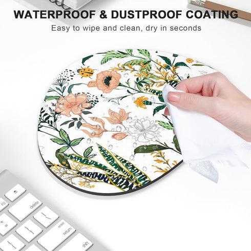Mouse Pad, Premium-Textured Oval Computer Mousepad, 8.7" x 7.1" Thick 3mm Anti-Slip Waterproof Rubber Mouse Mat, Cute Mouse Pad for Office, Home, ...