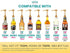 Gold Coffee Syrup Pump for 750 ml Bottles (Pack of 6) Fits Upouria, Torani, DaVinci, Jordans Skinny Syrups, and (Monin 1 Liter Plastic Bottles Onl...