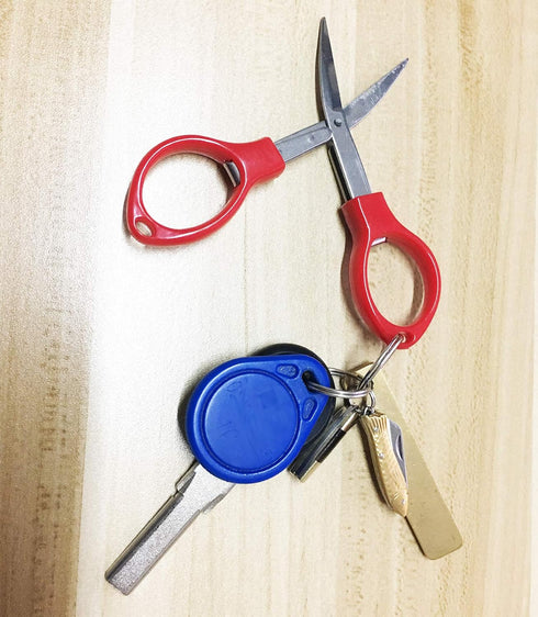 30 Pcs Folding Scissors Mini Travel Scissors Stainless Steel Portable Scissors Anti Rust Bulk Foldable Multipurpose Glasses Shaped Cutter for Nurs...