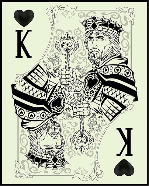 Posterizer 1 pcs-black and white king of hearts bar card print-Miscellaneous-Sports & Hobby Art-Decor for Game Room or Man Cave- unframed wall art...