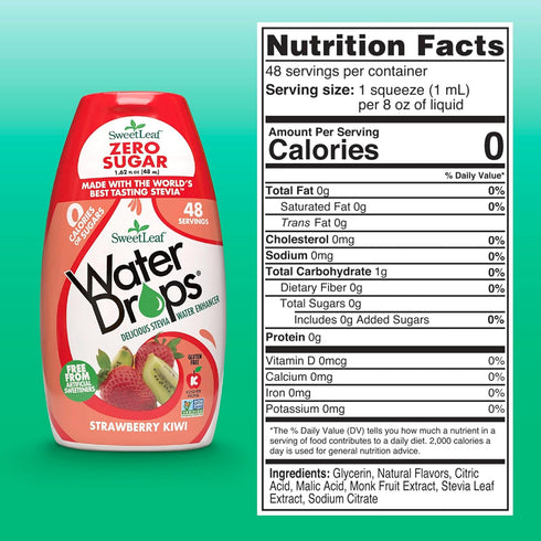 Sweetleaf Water Drops 1.62 fl.oz. Strawberry Kiwi (2 pack)...