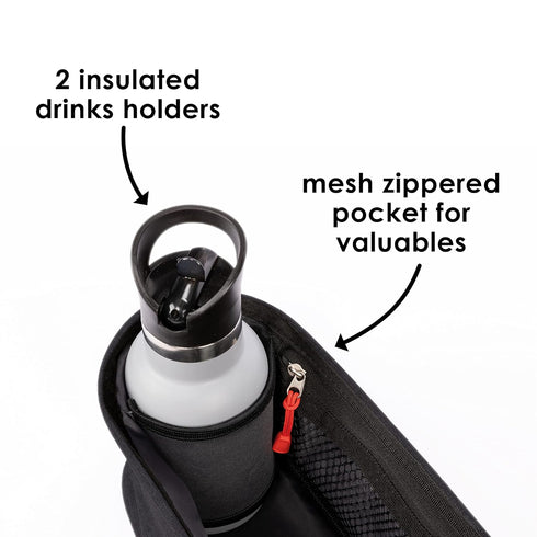 Diono Buggy Buddy Universal Stroller Organizer with Cup Holders, Secure Attachment, Zippered Pockets, Safe & Secure, Black...