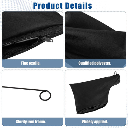 Black Dust Collection Bag for Miter Saw 255 Model with Zipper and Wired Adjustable Stand, Dust Collector Bags for Miter Saw, Tank Belt Sander, Edg...