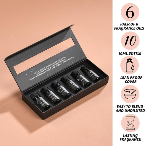 Folkulture Fragrance Oils for Diffusers, Set of 6 Essential Oils Set for Diffuser for Home, Diffuser Oil Scents - Palo Santo Sandalwood Lavender W...