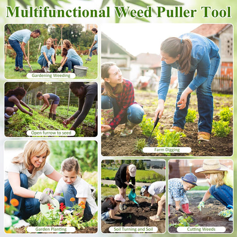 Weeding Artifact Uprooting Weeding Tool, Manganese Steel Forged Weed Puller 4 Teeth Dual Purpose Weeder, Multifunctional Hand Weeder Tool, for Eas...