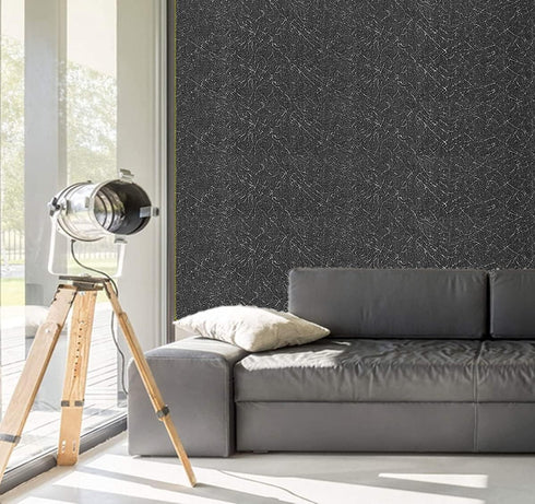 Black Silk Contact Paper for Furniture Black Embossed Wallpaper Removable Peel and Stick Self-Adhesive Vinyl Film Room Wall Deorations Countertop ...
