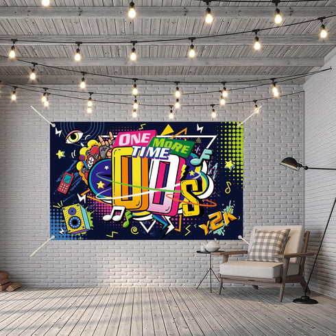 Early 2000s Theme Backdrop Hip Hop Graffiti Back to 00's Party Banner Background 71x43.3 Inch Fabric Wall Table Decorations Photo Booth Props...