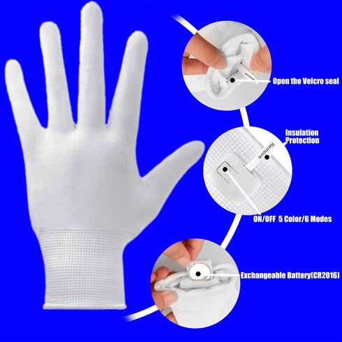 LED Gloves,LED Finger Gloves,Finger Light Gloves,LED Gloves for Kids Gifts,The Toys for 3-8 Year Old Boys Girls,Light Up Gloves have 5 Color/6 Mod...