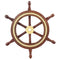 Nagina International 4" Small Rosewood Crafted Brass Ring Ship Wheel | Pirate's Adult Nautical Decor Steering Wheel | Maritime Nursery Decor...