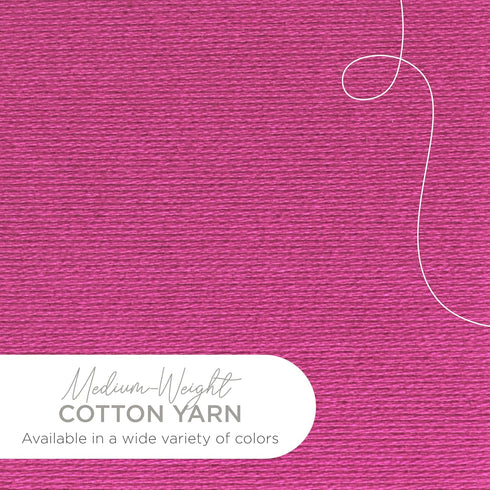 Lion Brand Yarn Lightweight 24/7 Cotton Yarn for Knitting, Crocheting, and Crafts, Rose, 1 Pack...