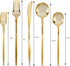 Novelty Modern Flatware, Cutlery, Disposable Plastic Dinner forks Luxury Gold 32 Count...