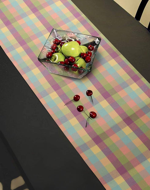 Urban Villa EasterTable RunnerEaster Collection 100% Cotton Fused Table Runner Easter Special Over Sized 14" x72'' Inches Easter Colors Buffalo Ch...