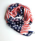 Rosemarie Collections Women's Red White And Blue 4th Of July Satin Stripe USA Fashion Scarf, 60" American Flag Stars Stripes...