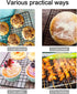 Lamoutor 2Pcs Metal Kitchen Baking Cooling Rack Square Wire Cooling Rack for Cake and Meat 10 x 11 inches (Black)...