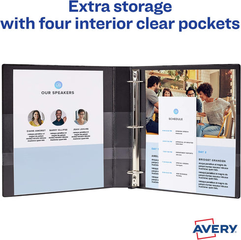Avery Heavy-Duty 3 Ring Binder, 1 Inch Slant Rings, Orchid View Binder (79272)...