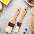 1 inch & 1.5 inch Pastry Brush Natural Boar Bristle Basting Brush Kitchen Oil Brush with Beech Wooden Handle and Hanging Rope String Grill BBQ Sau...
