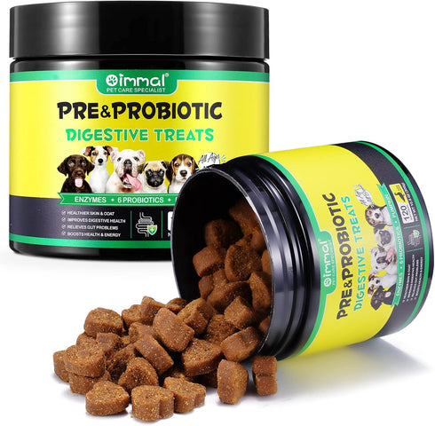 Probiotics for Dogs with Prebiotics and Digestive Enzymes, Dog Probiotics Chews Omega-3 & 6, Vitamin, Improve Digestion, Immunity, Reduce Diarrhea...