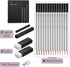 Mr. Pen- Sketch Pencils for Drawing, 19 pcs, Drawing Pencils for Sketching with Graphite Sticks, Erasers and Sharpener, Sketching Pencils, Art Pen...