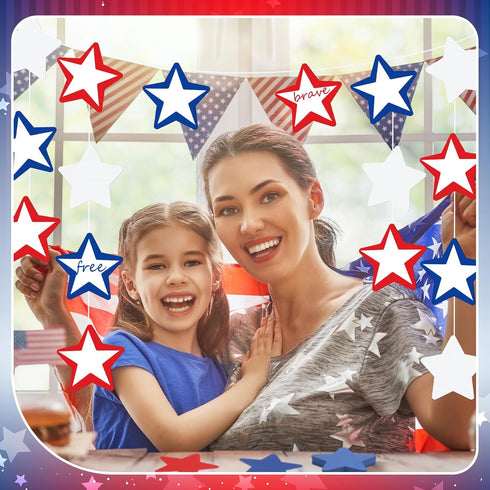 150 Pcs Star Creative Cutouts Paper 4 Inches Star Bulletin Board Decorations Red White and Blue 4th of July Classroom Die Cuts for Independence Da...