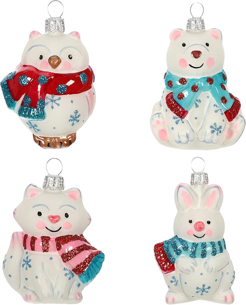 Hallmark Keepsake Mini Christmas Ornaments 2019 Year Dated, Arctic Friends Animals Miniature Blown Glass Ornament, Set of 4...