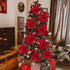 Homcomoda Christmas Red Artificial Flower Faux Poinsettia Bush Fake Flowers for Holiday Wedding Home Decoration 7 Heads 4 Bouquets...