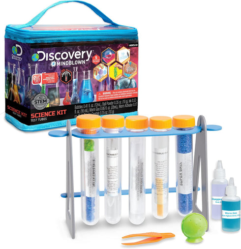 Discovery™ Test Tubes Science Kit, 19-Piece Chemistry Set W/ 5 Educational Experiments, Safe & Easy Kids STEM Activity, Educational Learning Toy, ...