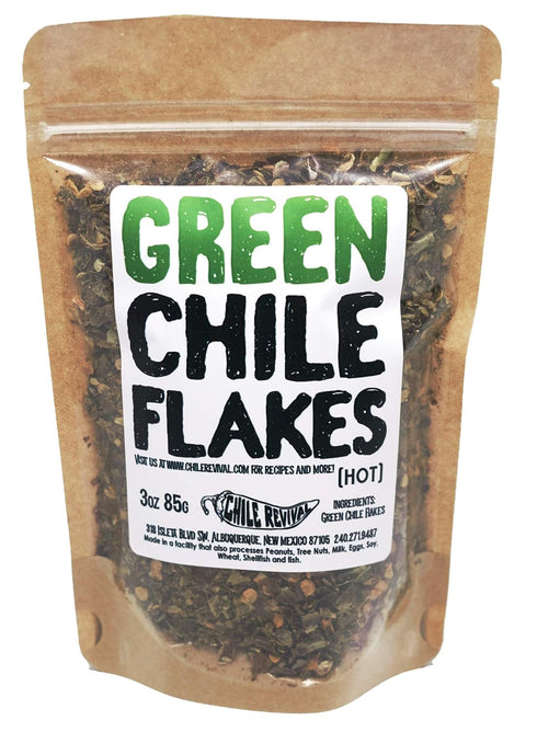 New Mexican Green Chile Flakes from Chile Revival (3oz, Hot)...