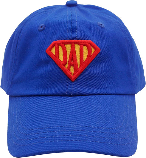 Father's Day Super Dad Hat 100% Cotton Cap 3D Embroidery Blue...