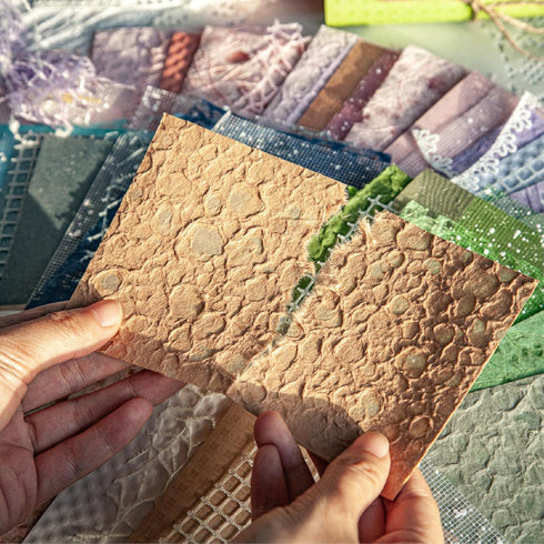 96 Sheets Textured Scrapbook Paper and Mesh Fabric Assorted Set - 6 Pack Mixed Special Paper for Scrapbooking Planner Bullet Junk Journal Supplies...