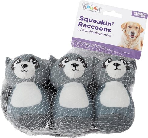 Outward Hound Squeakin' Racoon Hide A Puzzle Plush Replacement Dog Toys - 3 Pack...