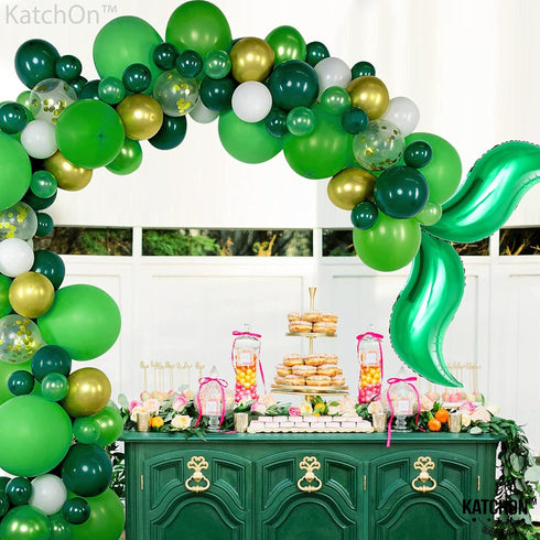 KatchOn Green Mermaid Tail Balloon - 25 Inch, Pack of 6 | Foil Curve Balloon for Garland | Mermaid Birthday Decorations...