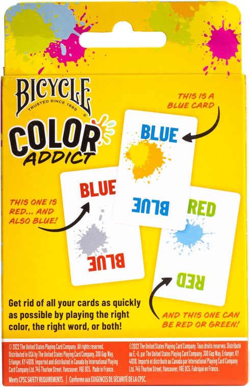 Bicycle Color Addict Matching Family Card Game, Up to 6 Players (Ages 7 and Up), Yellow...