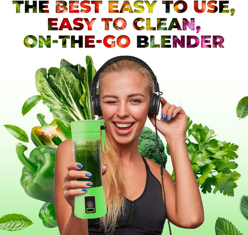 Portable Blender - Compact and USB Rechargeable Personal Travel Blenders for Smoothies, Shakes and Ice - Mini Fruit Juice Mixing Shaker Bottle - 3...