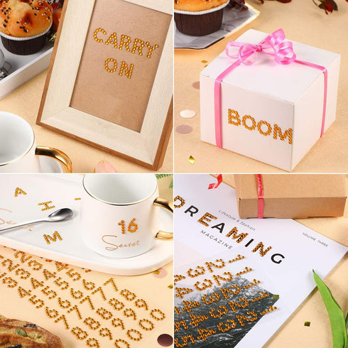 Blulu Rhinestone Letter Stickers for Graduation Cap Grad Cap Decorations Diamond Glitter Alphabet Number Stickers Stick on Small for Scrapbooking ...