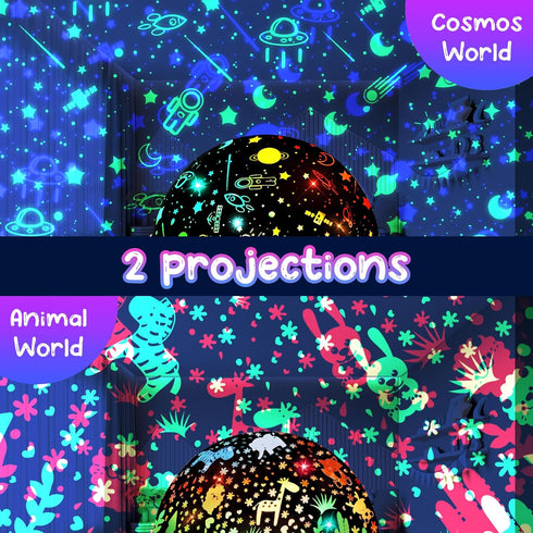 Moredig Kids Night Light Projector, Remote Baby Night Lights for Kids Room with 12 Music Nursery Night Light Projector for Kids Timer 2 Projection...