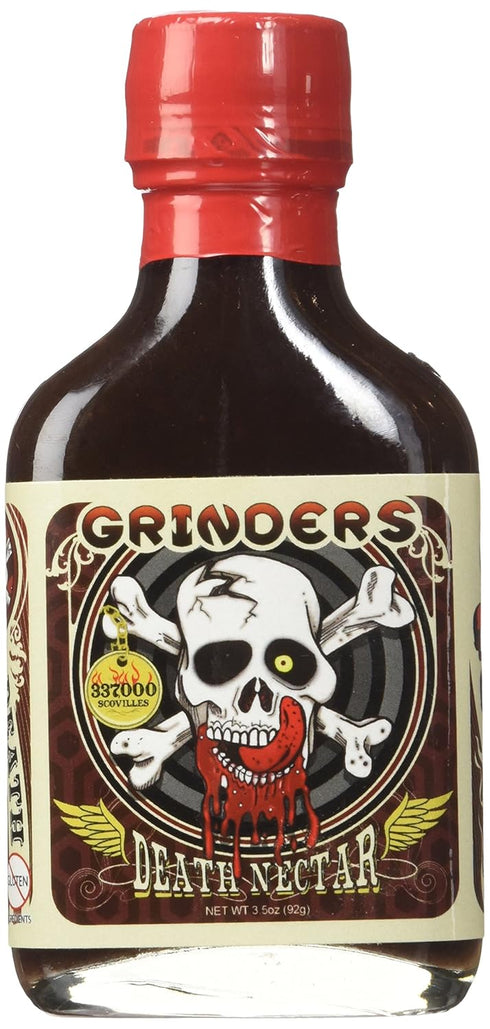 Grinders Death Nectar - Extremely Hot - Ghost Pepper Hot Sauce 3.5 oz...