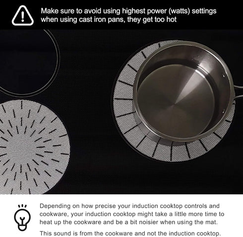 Lazy K Induction Cooktop Mat - Silicone Fiberglass Scratch Protector - for Magnetic Stove - Non Slip Pads to Prevent Pots from Sliding During Cook...