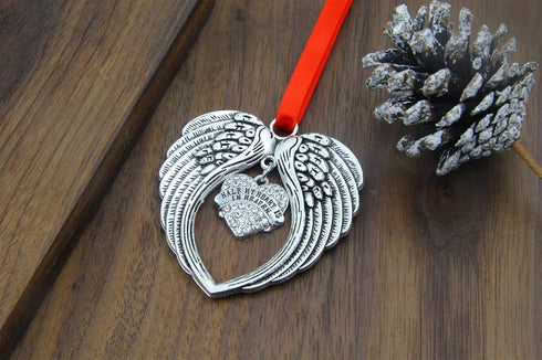 JUPPE Sympathy Gifts, Memorial Gifts for Loss of Loved One, Bereavement Thoughtful Gifts Angel Wings Christmas Tree Ornament, Half of My Heart is ...