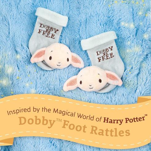 Kids Preferred Harry Potter Dobby Baby Infant Rattle Socks with Dobby Plush Rattle and Dobby Is Free - Soft Baby Sock Feet Rattles Encourage Leani...