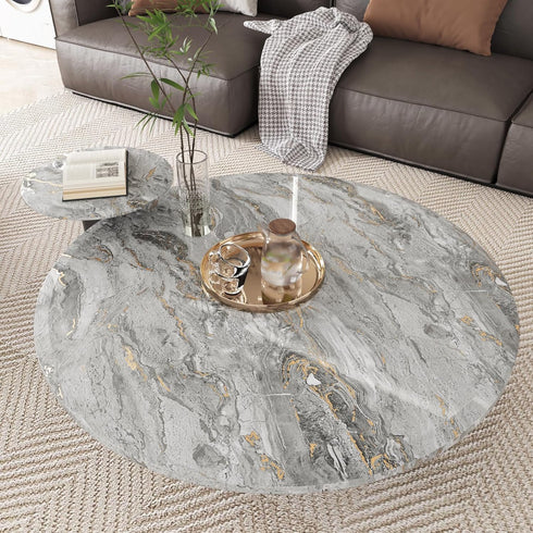 Grey Gold Marble Contact Paper Countertops 17.71"x120" Glossy Marble Wallpaper Peel and Stick for Kitchen Counter Top Cover Bathroom Camper Counte...