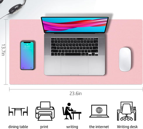 Aothia Double-Sided Desk Pad, Large Mouse Pad, Office Desk Mat, Non-Slip PU Leather Desk Blotter, Laptop Desk Pad, Waterproof Desk Writing Pad for...