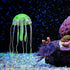 Silicone Fluorescent Jellyfish Glow Ornaments, Aquarium Jellyfish Decoration with Suction Cup, 2.3"x5.9" (Green)...
